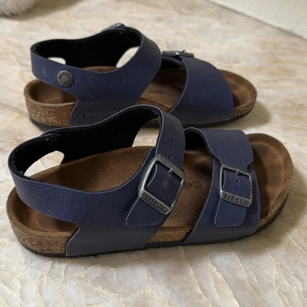 Birkenstock Kids New York Navy Sandals Size 1 Birko-Flor
